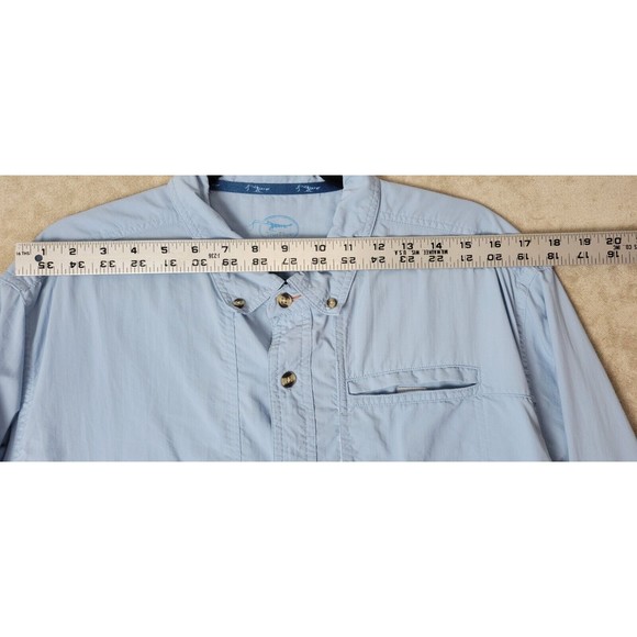 True Flies Men's Vented Fishing Shirt Long Sleeve Performance Utility Sz L Blue - Picture 5 of 16